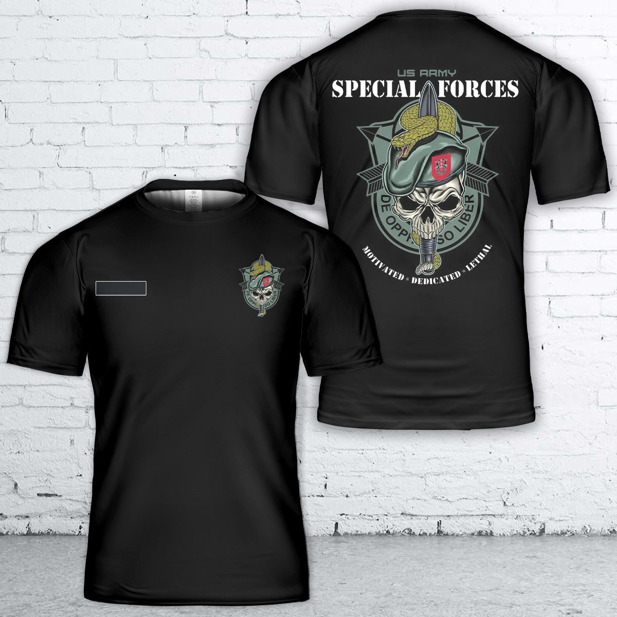 Custom Name US Army 7th Special Forces Group (7th SFG) T-Shirt 3D