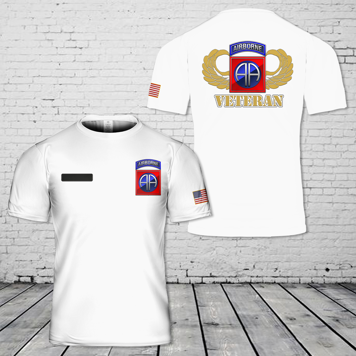 Custom Name US Army 82nd Airborne - Veteran T-Shirt 3D