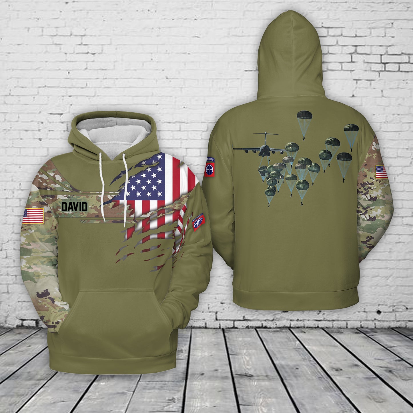 Custom Name US Army 82nd Airborne 3D Hoodie