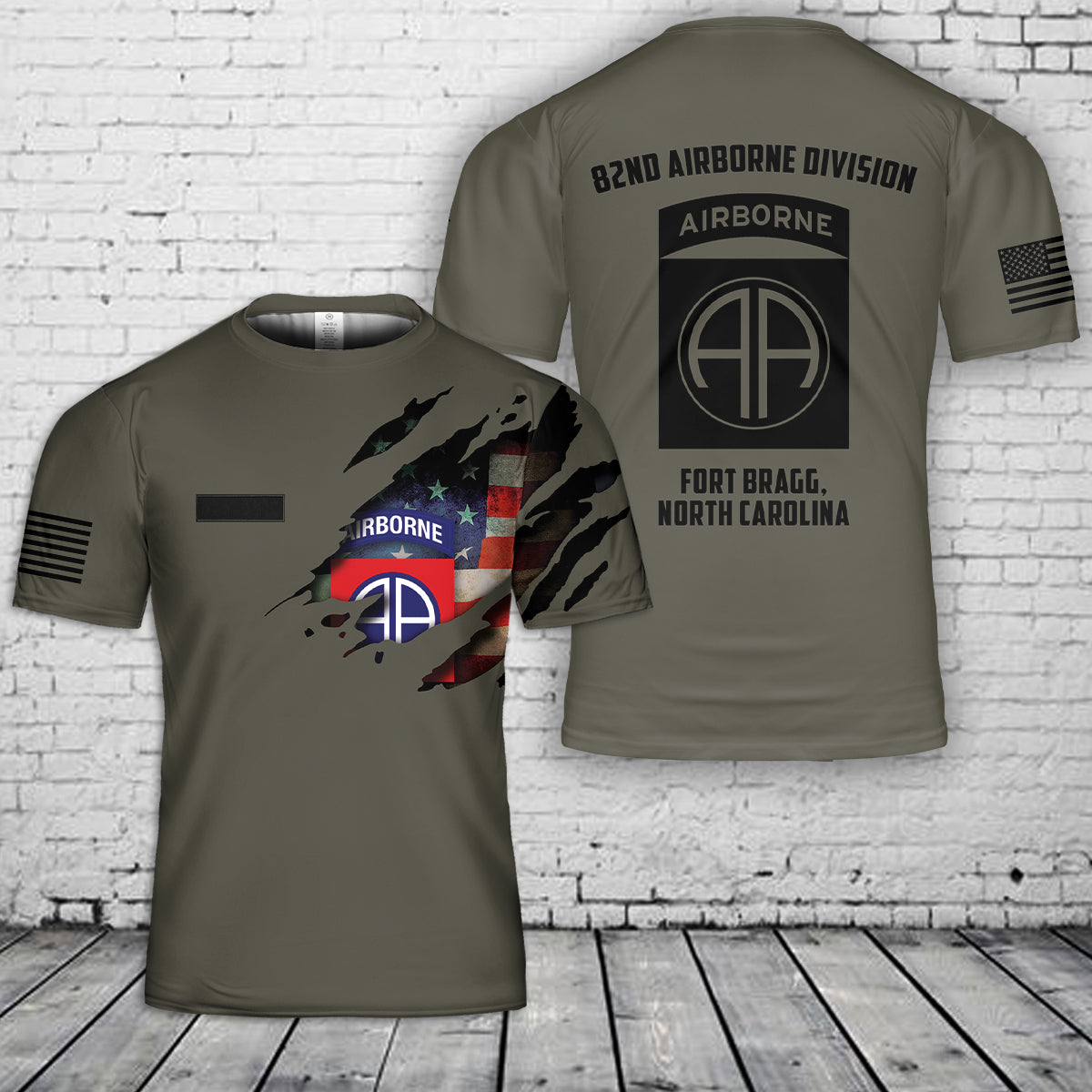 Custom Name US Army 82nd Airborne Division 3D T-Shirt