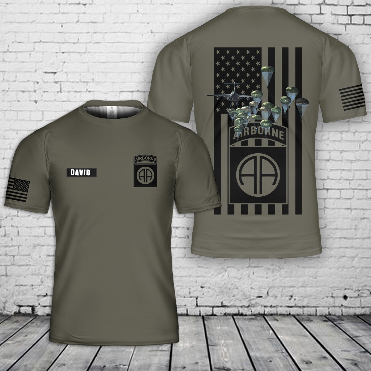 Custom Name US Army 82nd Airborne Division 3D T-Shirt