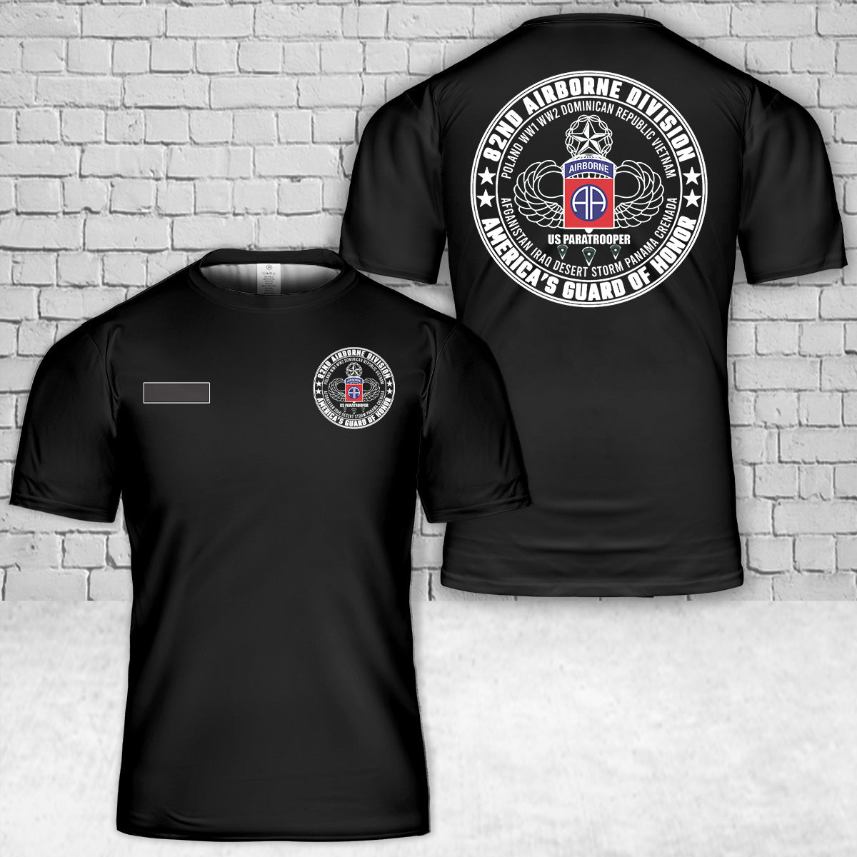 Custom Name US Army 82nd Airborne Division America's Guard of Honor T-Shirt 3D