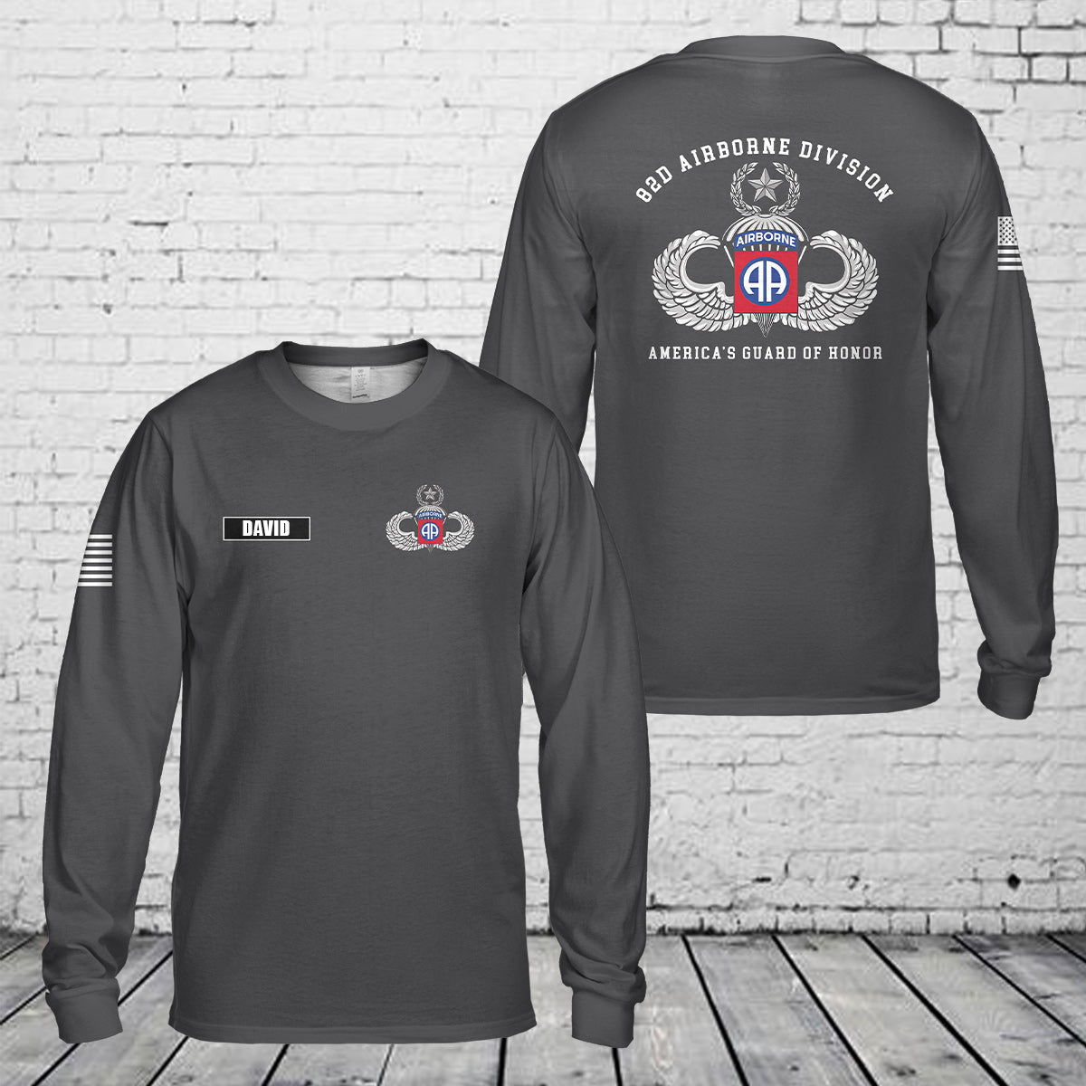 Custom Name US Army 82nd Airborne Division Long Sleeve Shirt