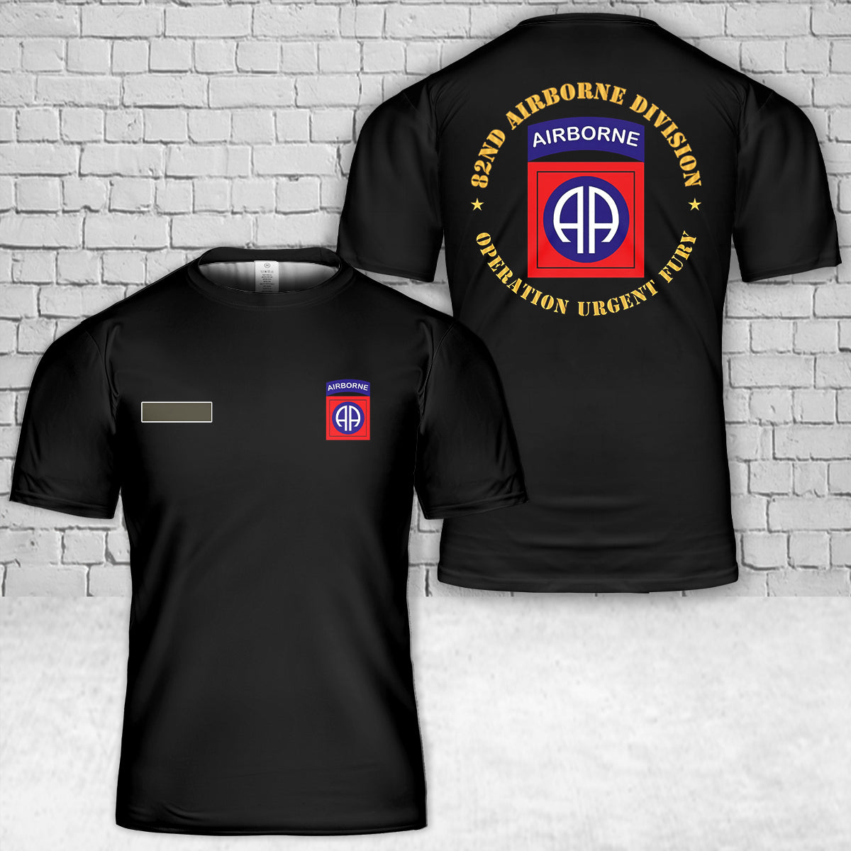 Custom Name US Army 82nd Airborne Division Operation Urgent Fury T-Shirt 3D