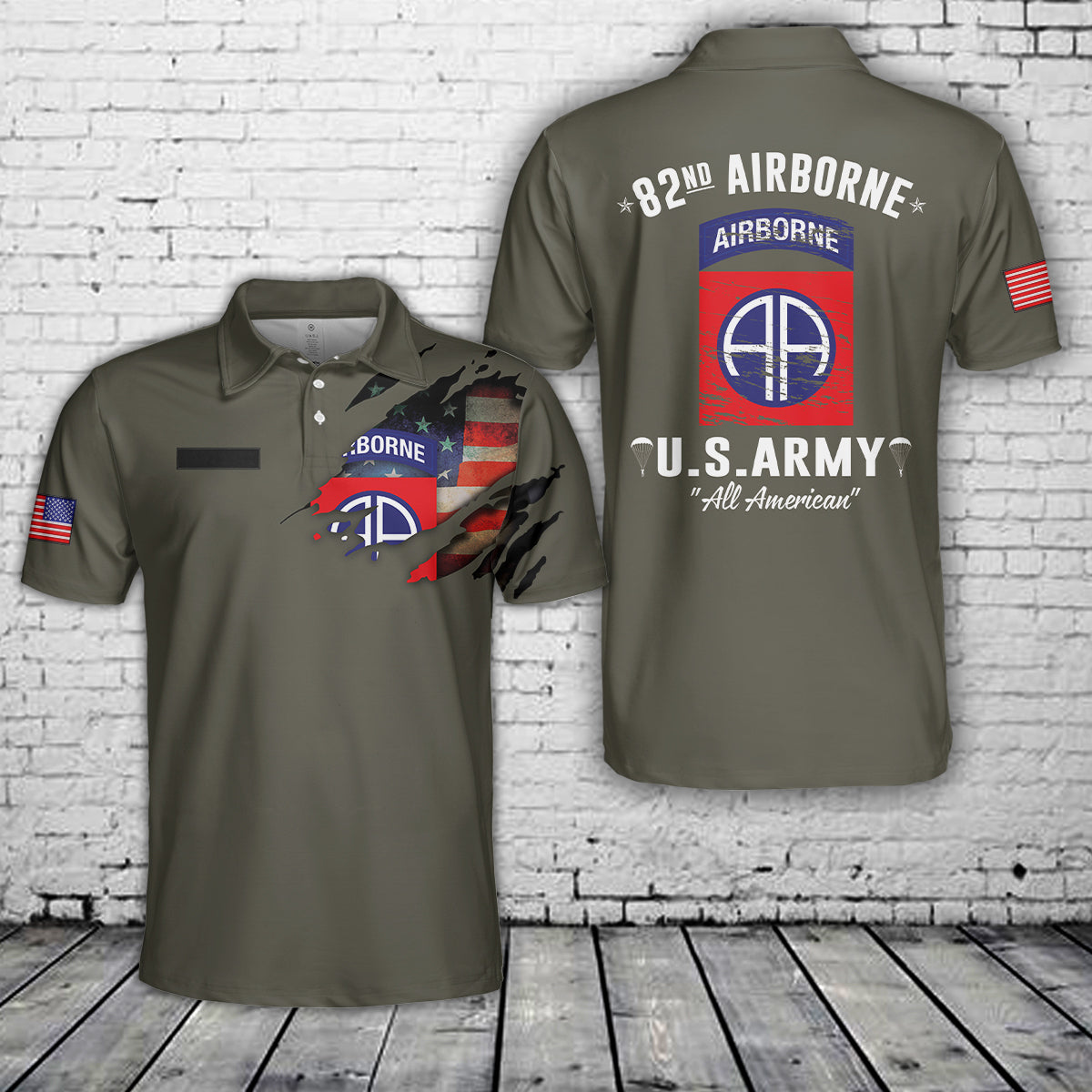 Custom Name US Army 82nd Airborne Division Polo Shirt