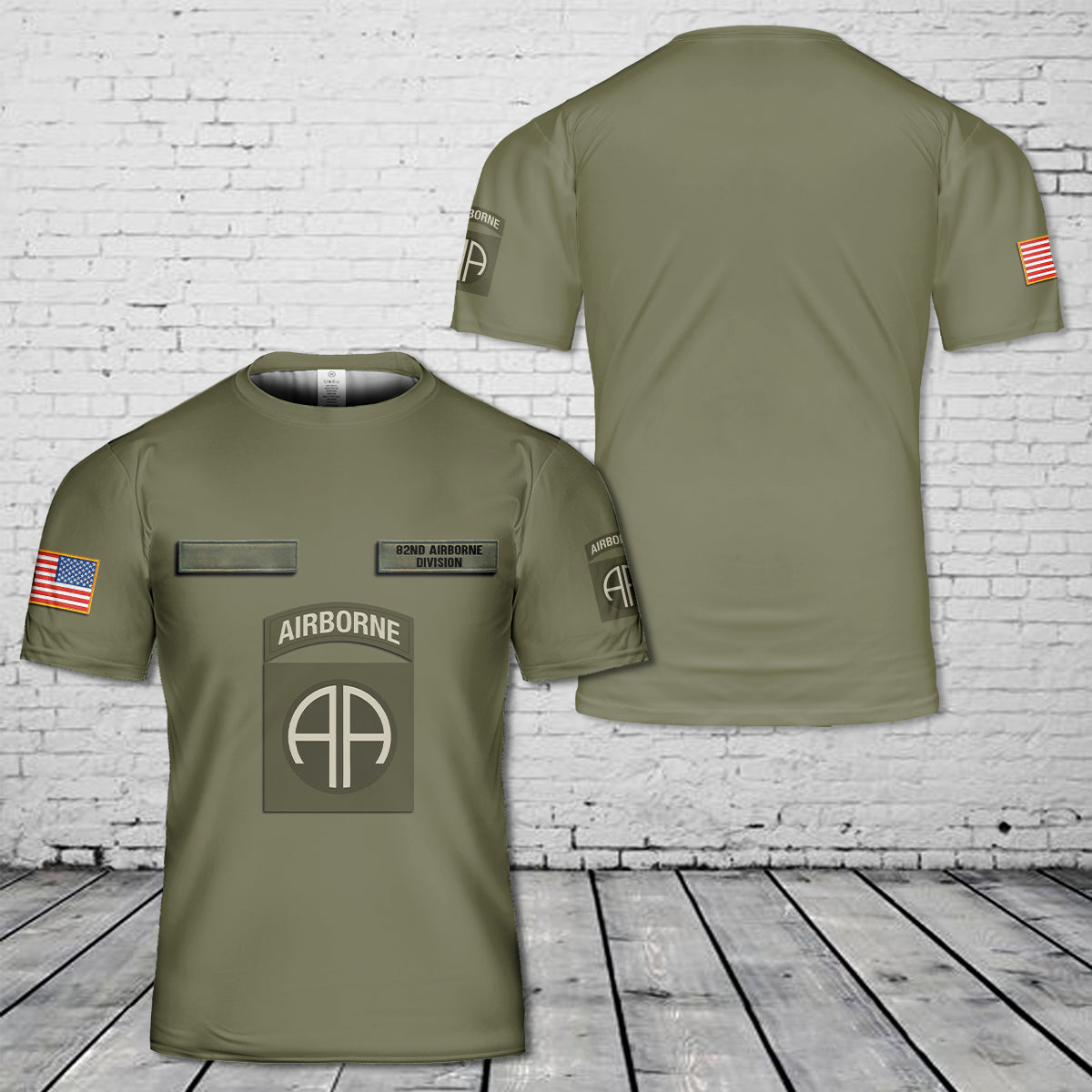 Custom Name US Army 82nd Airborne Division T-Shirt 3D