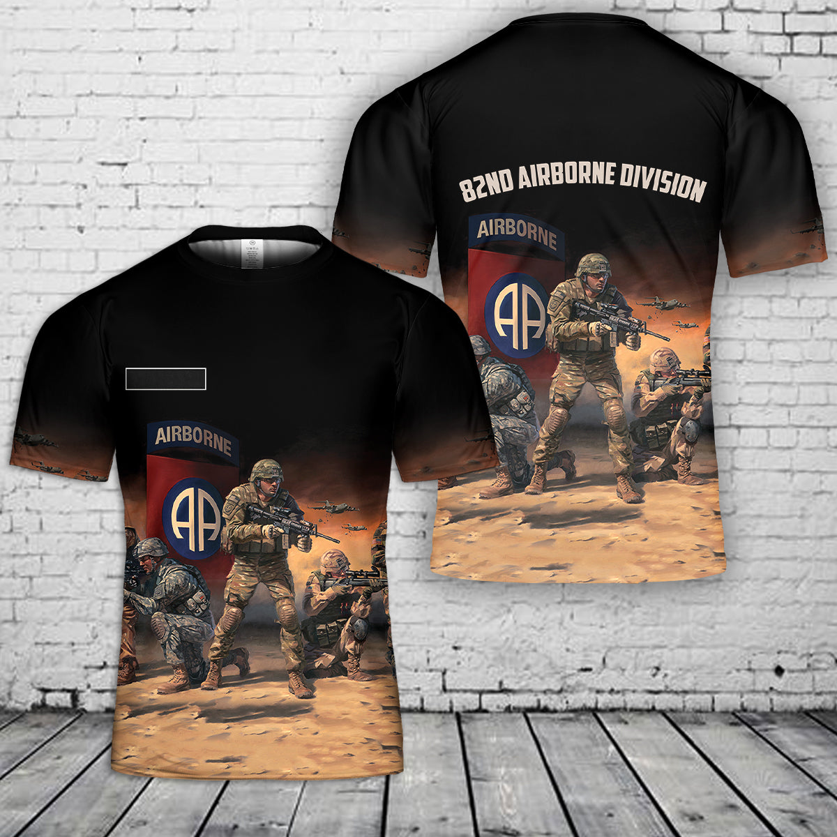 Custom Name US Army 82nd Airborne Division T-Shirt 3D