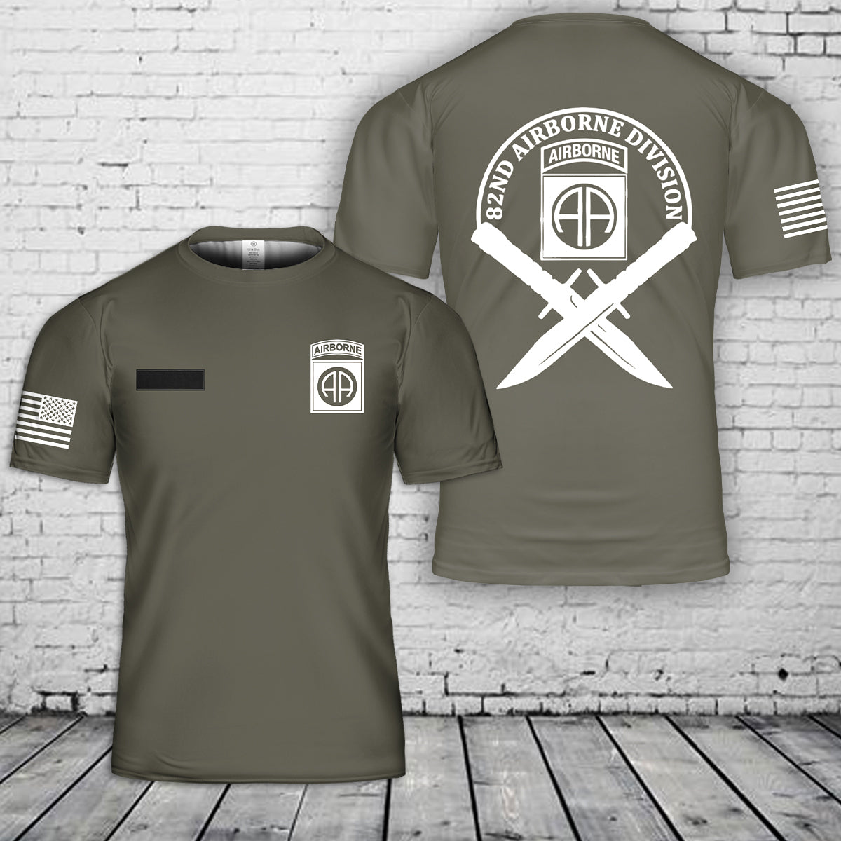 Custom Name US Army 82nd Airborne Division T-Shirt 3D
