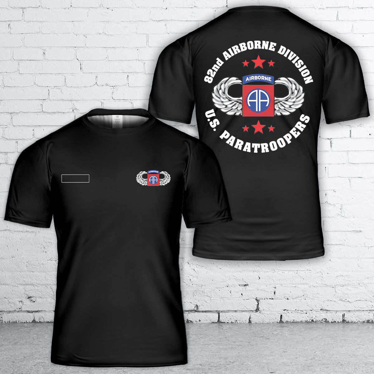 Custom Name US Army 82nd Airborne Division T-Shirt 3D
