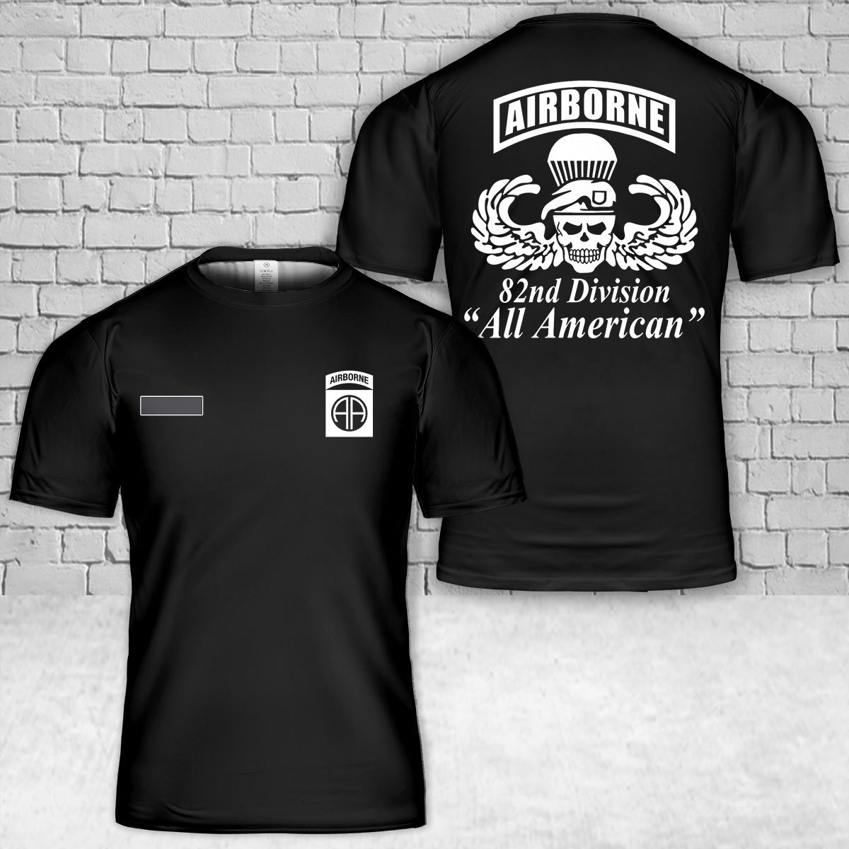 Custom Name US Army 82nd Airborne Division T-Shirt 3D