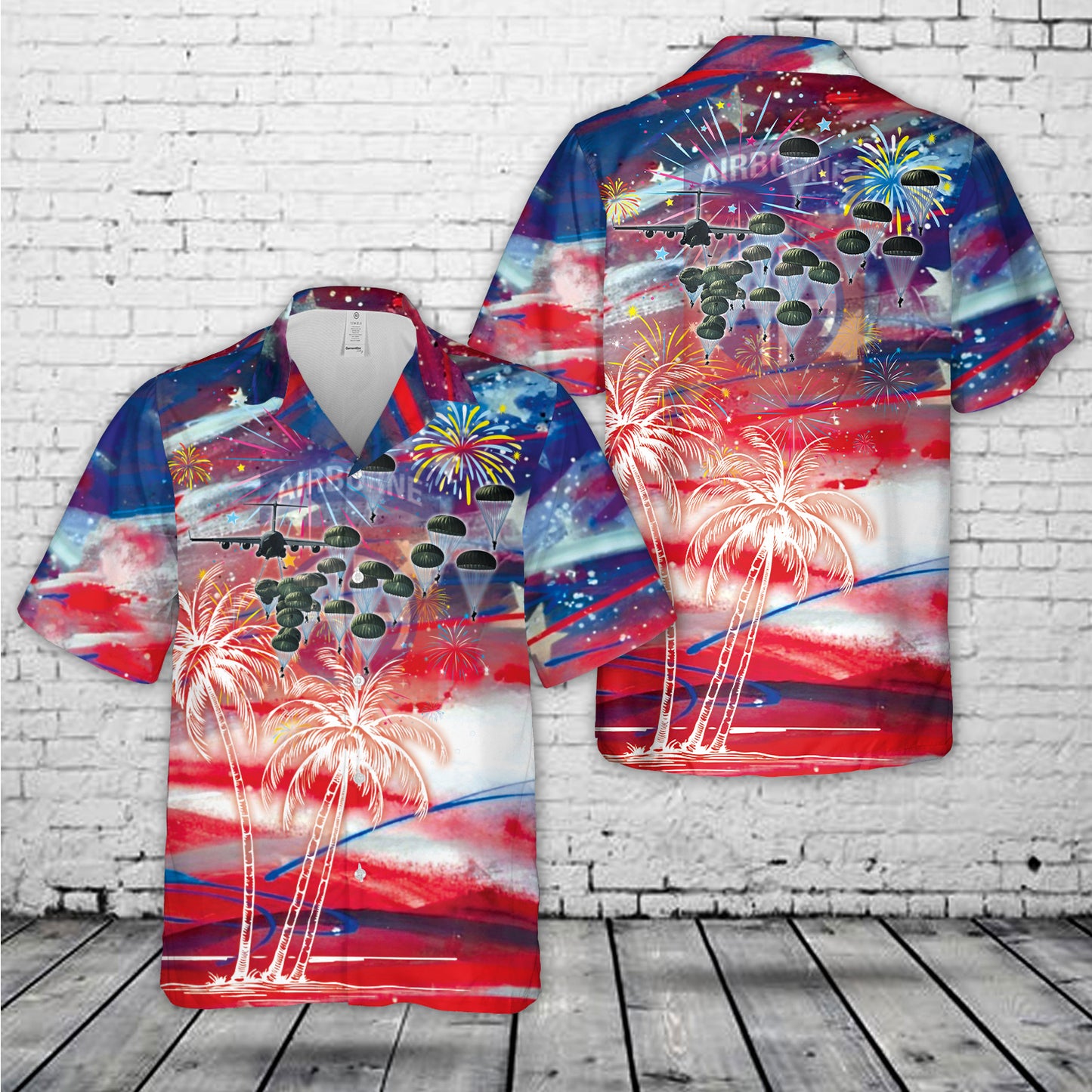 US Army 82nd Airborne Division Paratrooper, 4th Of July Hawaiian Shirt