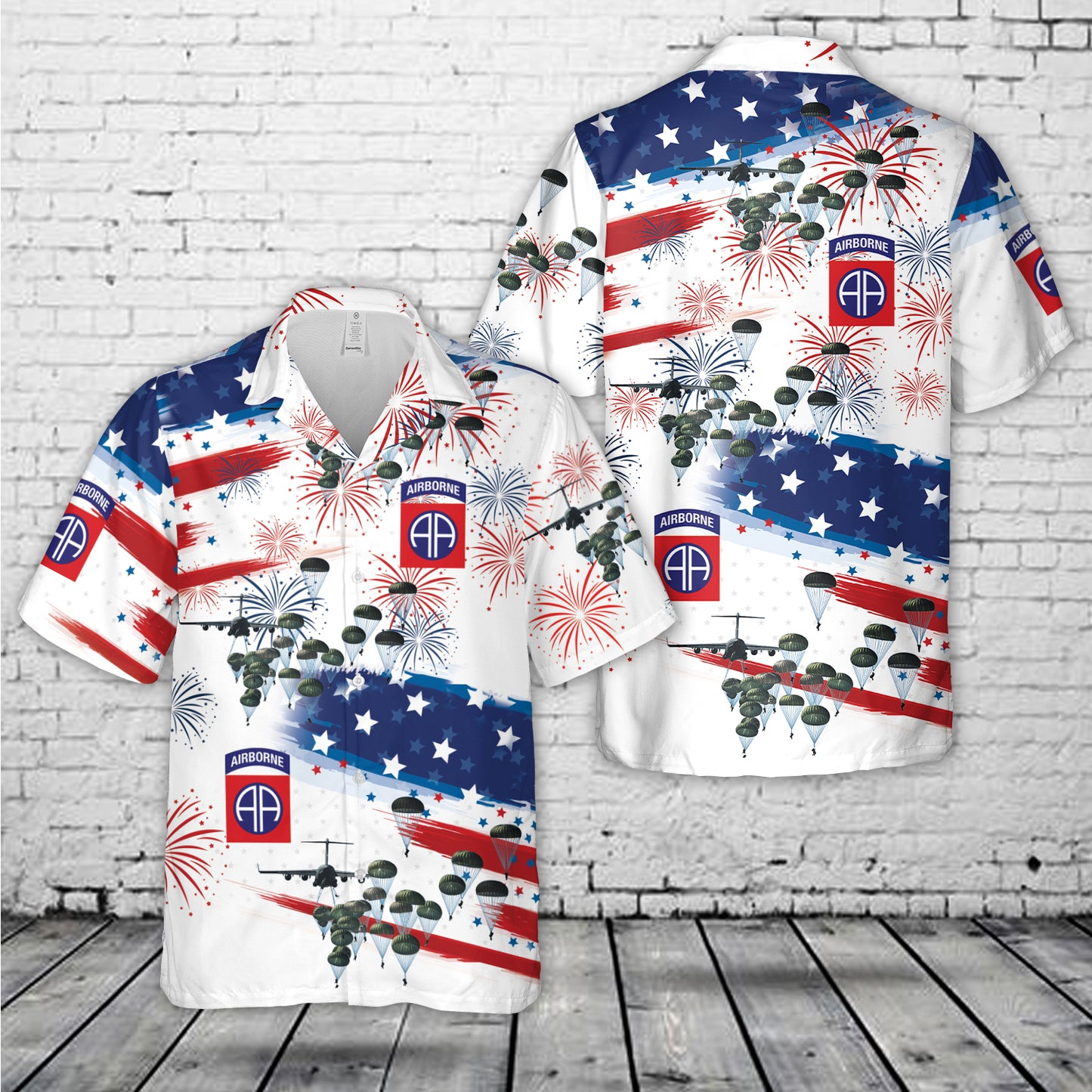 US Army 82nd Airborne Paratrooper, 4th Of July Hawaiian Shirt