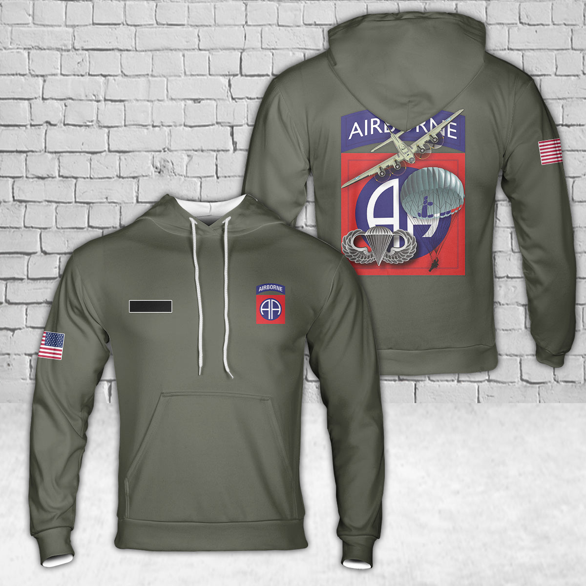 Custom Name US Army 82nd Airborne Tribute Hoodie 3D