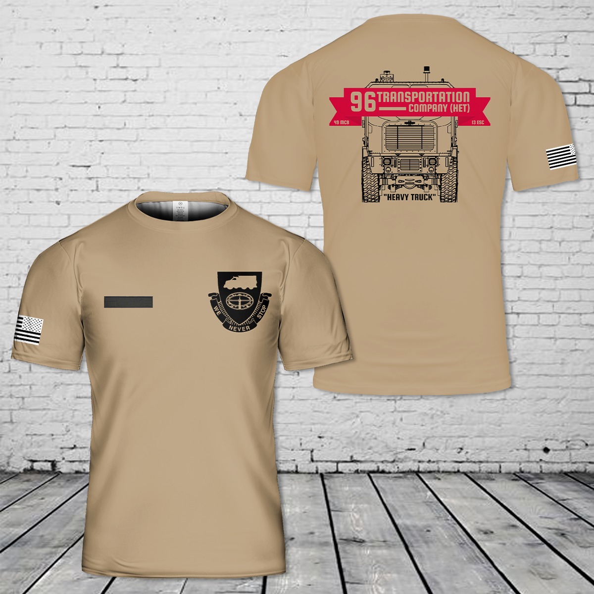 Custom Name US Army 96th Transportation Company T-Shirt 3D