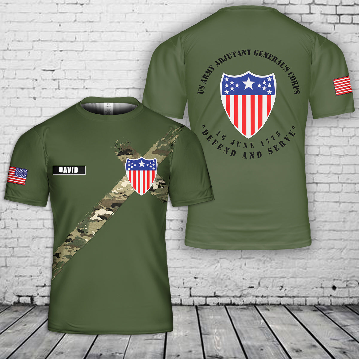 Custom Name US Army Adjutant General's Corps 3D T-Shirt