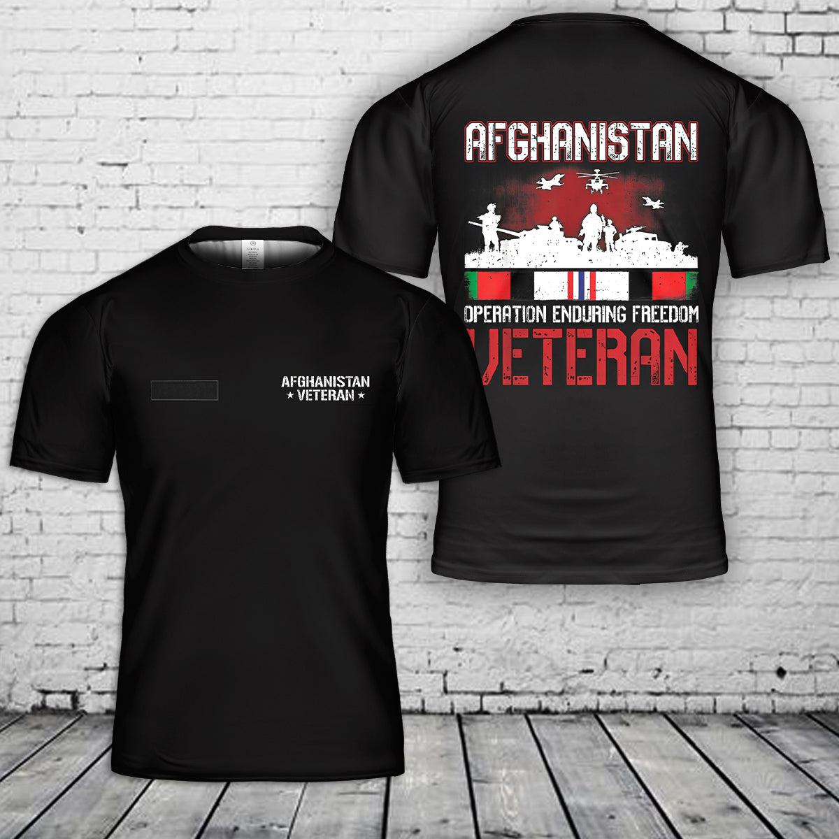 Custom Name US Army Afghanistan OEF Veteran T-Shirt 3D