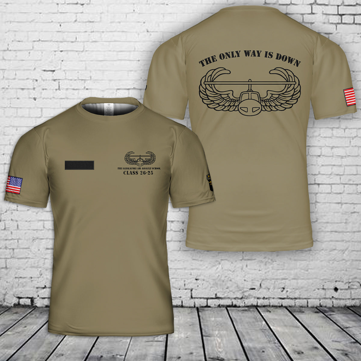 Custom Name US Army Air Assault Class 26-25 Campbell T-Shirt 3D