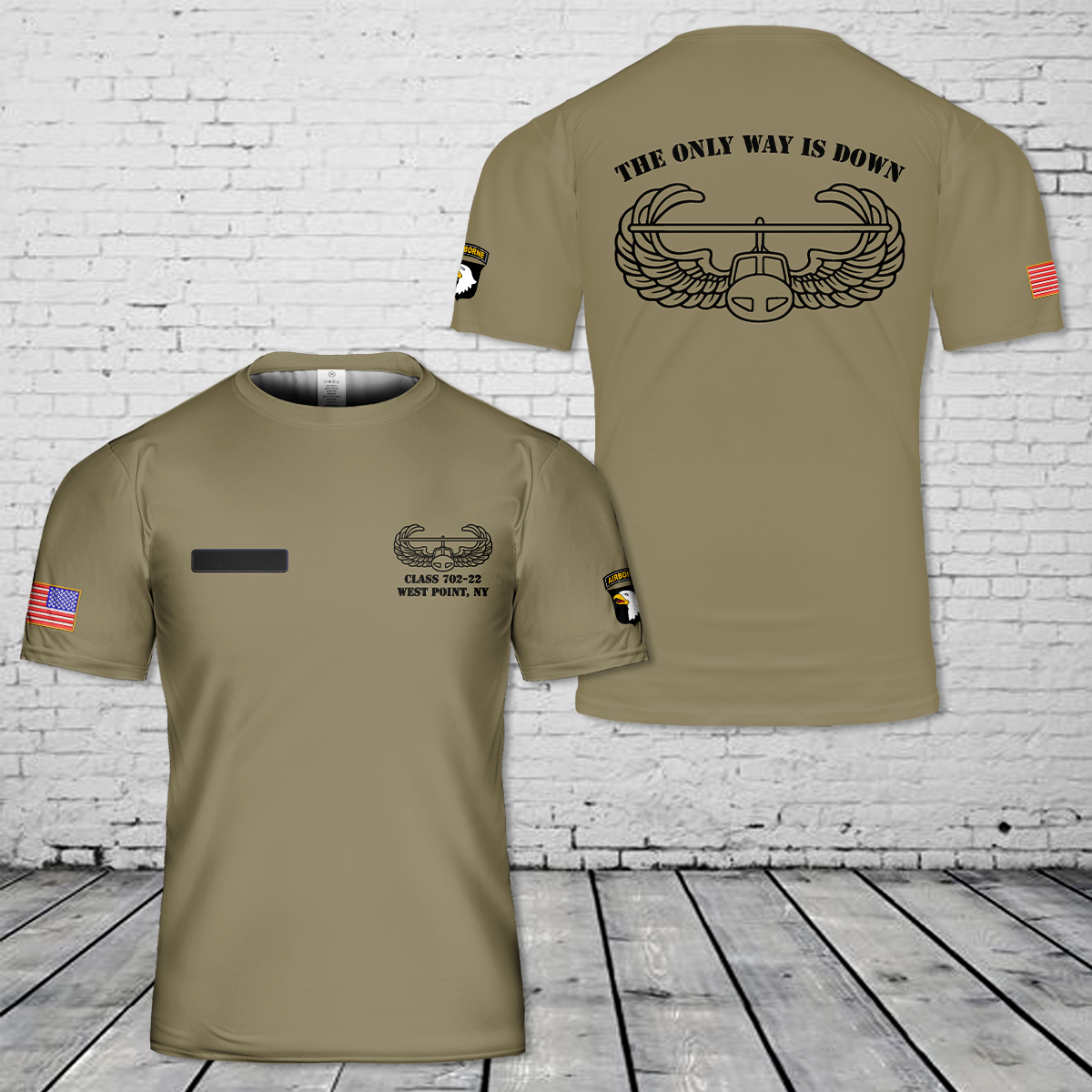 Custom Name US Army Air Assault Class 702-22 T-Shirt 3D