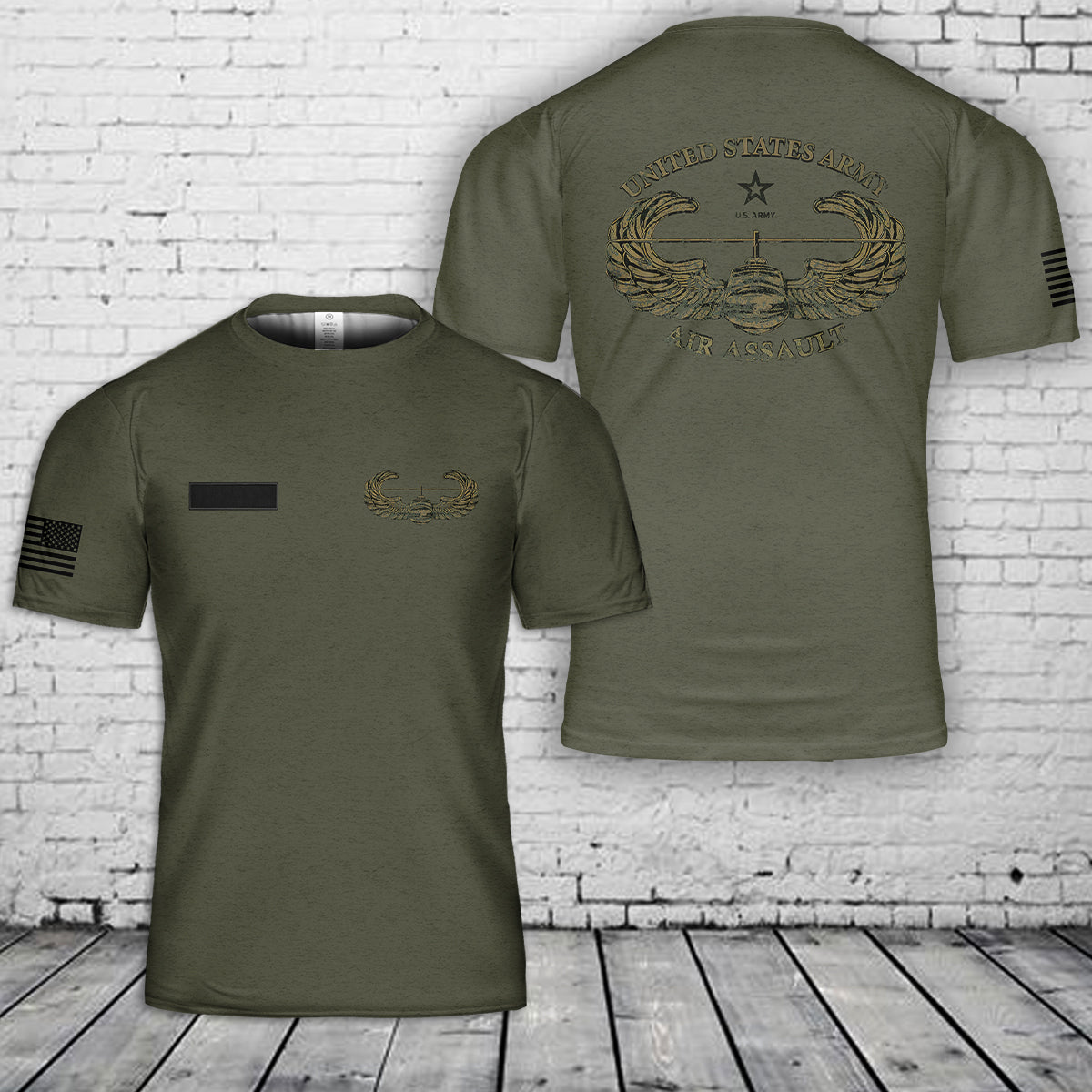 Custom Name US Army Air Assault T-Shirt 3D