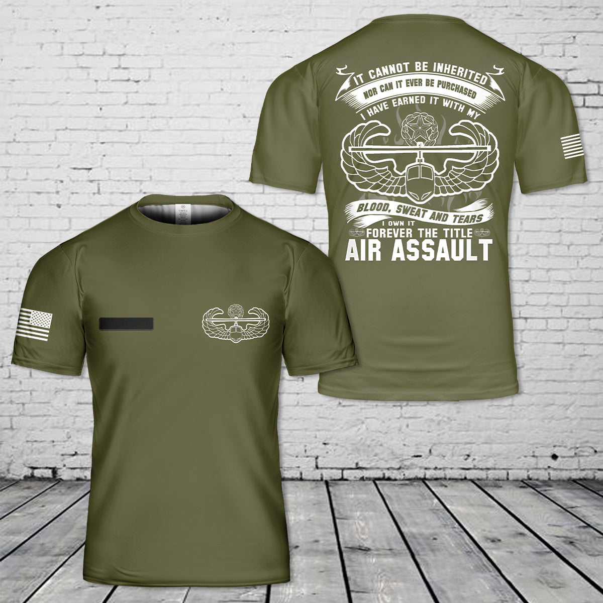 Custom Name US Army Air Assault Title Cannot Be Inherited Earned T-Shirt 3D