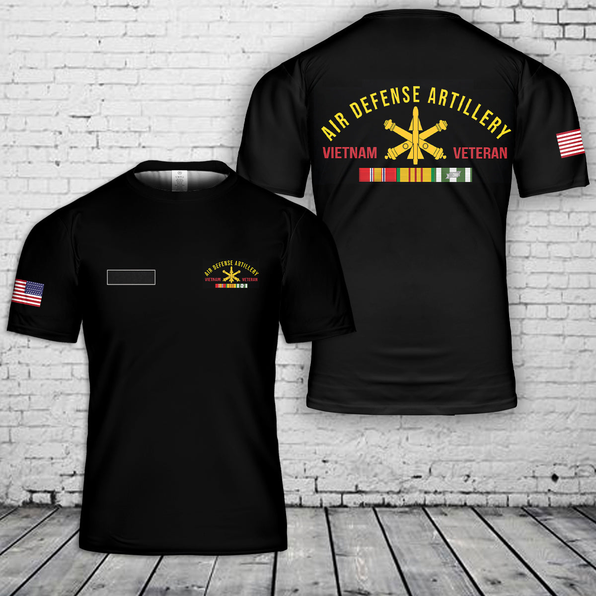 Custom Name US Army Air Defense Artillery Vietnam Veteran T-Shirt 3D