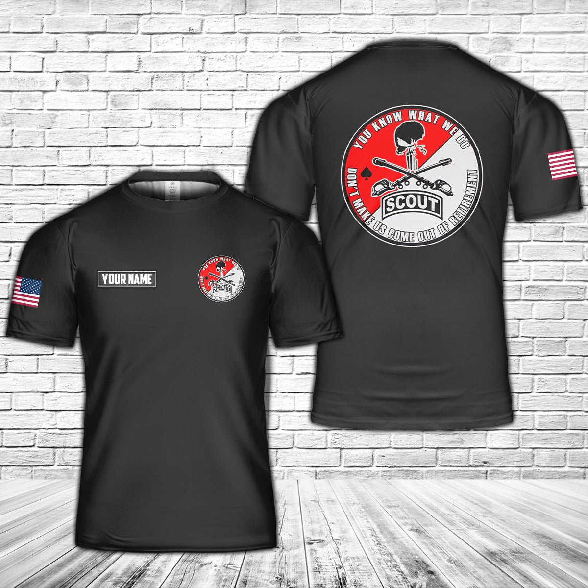 Custom Name US Army Cavalry scout 3D T-Shirt