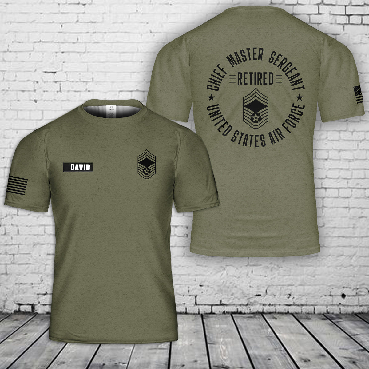 Custom Name Chief Master Sergeant Retired Air Force Retirement 3D T-Shirt
