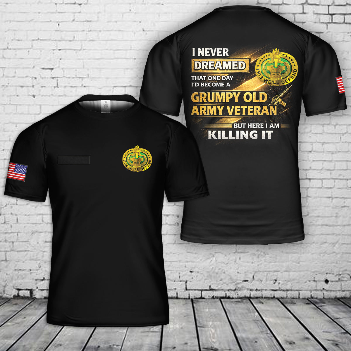 Custom Name US Army Drill Sergeant 3D T-Shirt