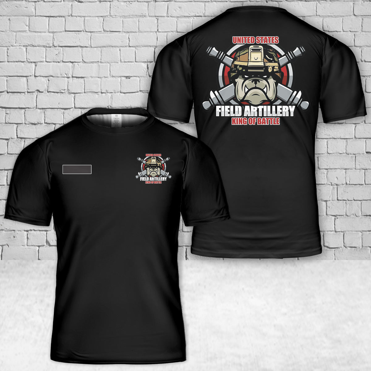 Custom Name US Army Field Artillery King Of Battle T-Shirt 3D