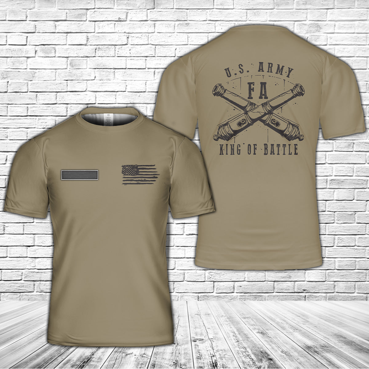 Custom Name US Army Field Artillery T-Shirt 3D
