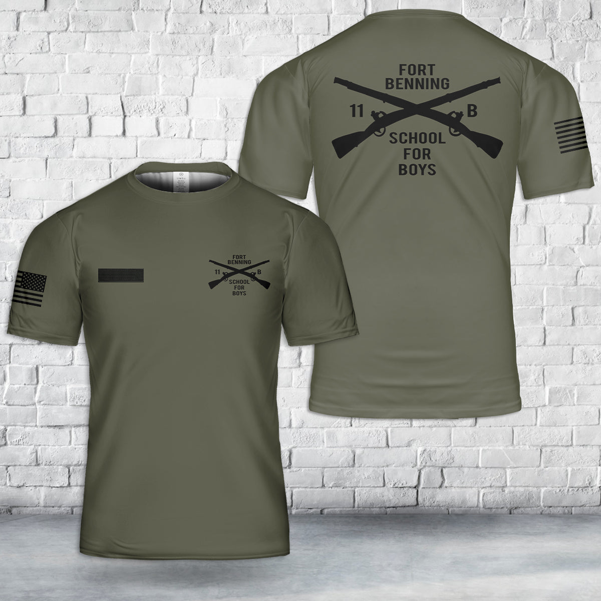 Custom Name US Army Fort Benning 11B Infantry T-Shirt 3D