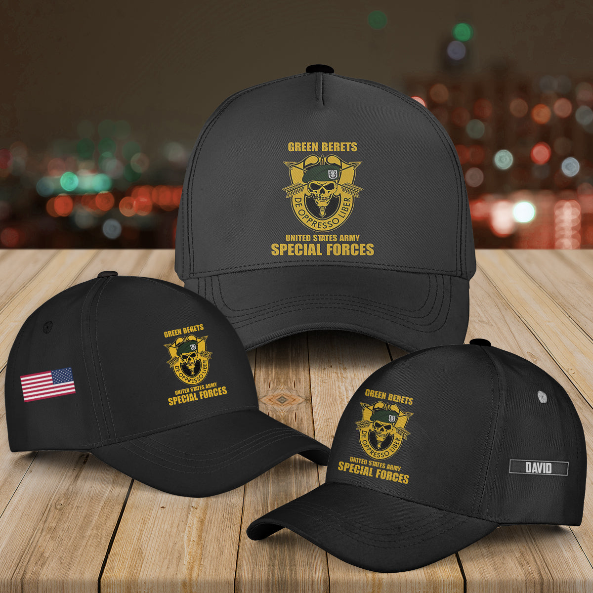 Custom Name US Army Green Beret Special Forces Baseball Cap