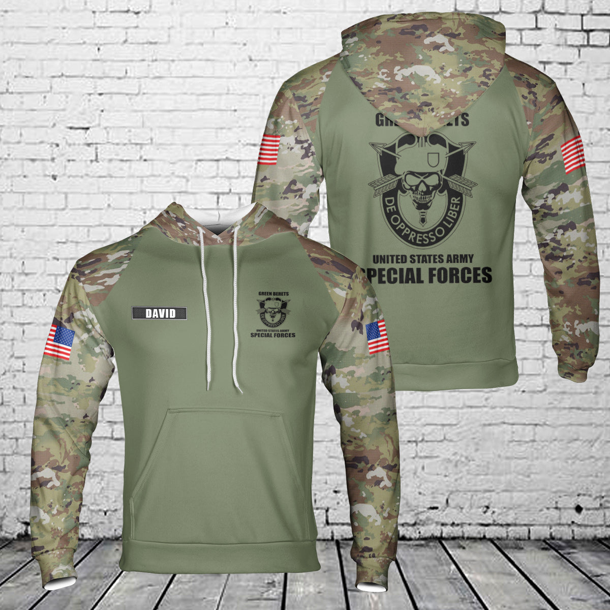 Custom Name US Army Green Beret Special Forces Hoodie 3D