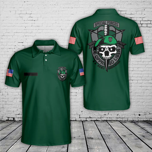 Custom Name US Army Green Beret Special Forces Polo Shirt