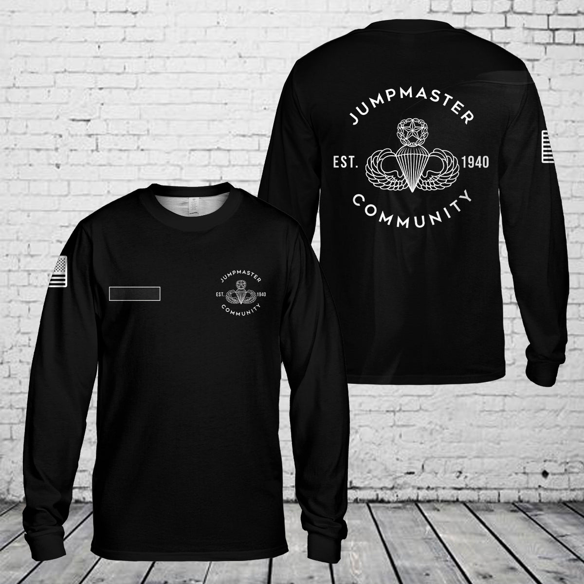 Custom Name US Army Jumpmaster Community Long Sleeve Shirt