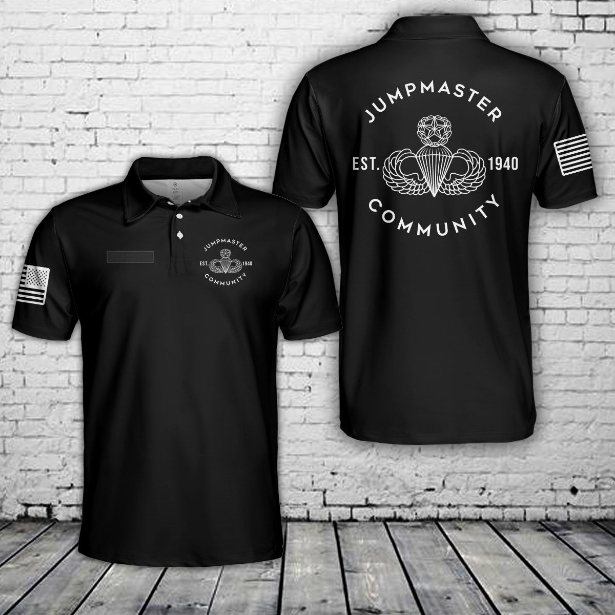 Custom Name US Army Jumpmaster Community Polo Shirt