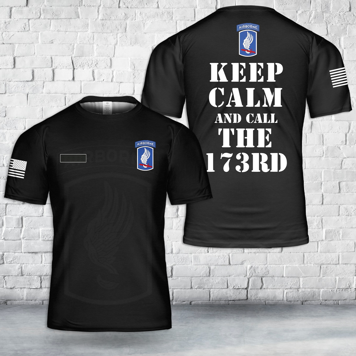 Custom Name US Army Keep Calm And Call The 173rd Airborne Brigade T-Shirt 3D