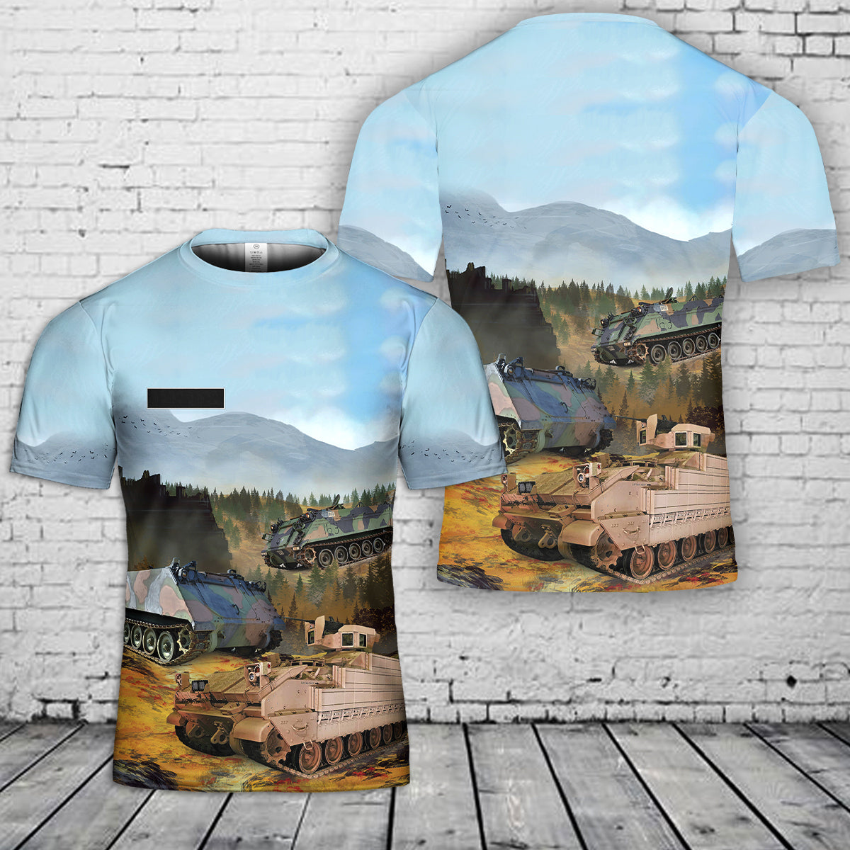 Custom Name US Army M113 APC T-Shirt 3D