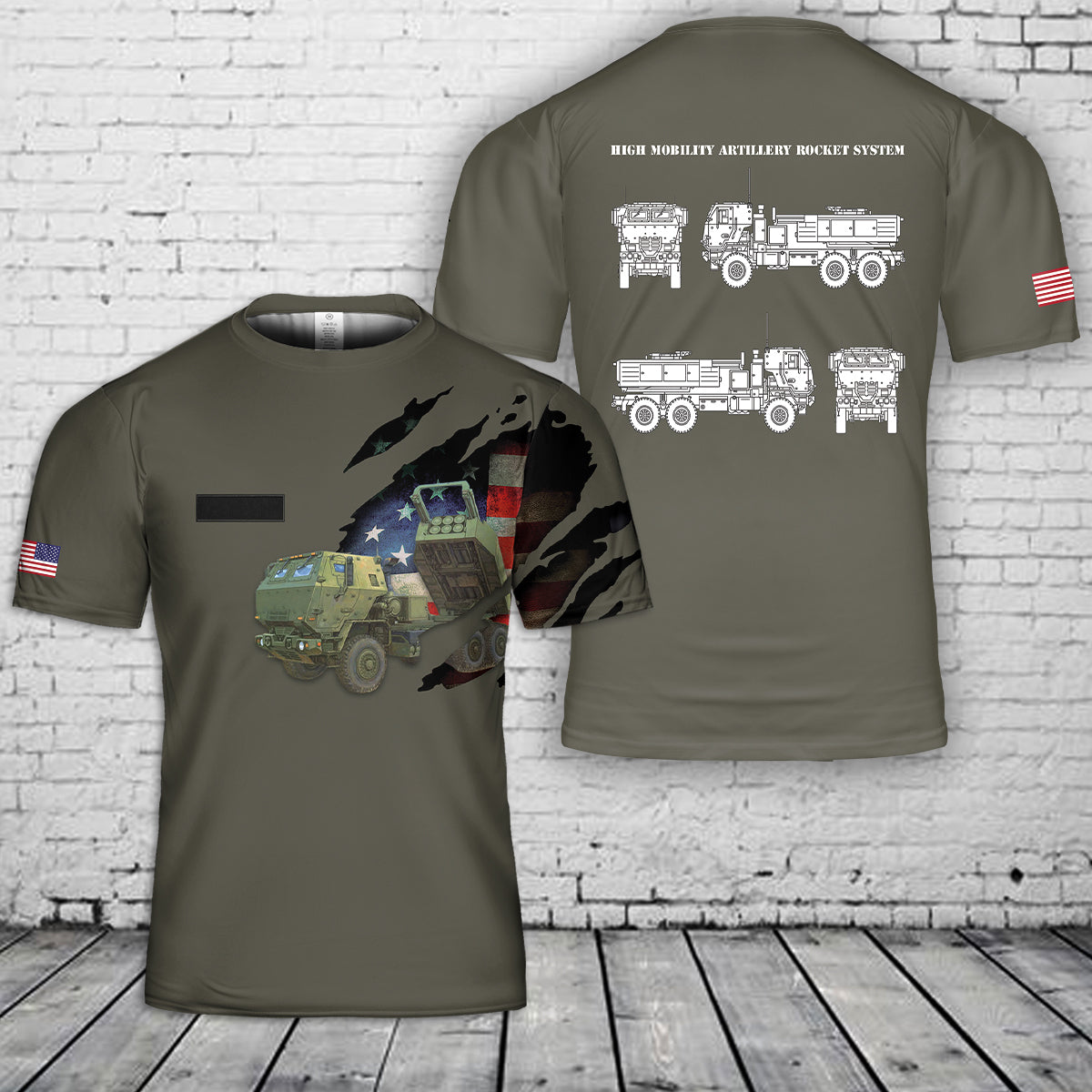 Custom Name US Army M142 HIMARS 157th Field Artillery Regiment Of Colorado Army National Guard T-Shirt 3D