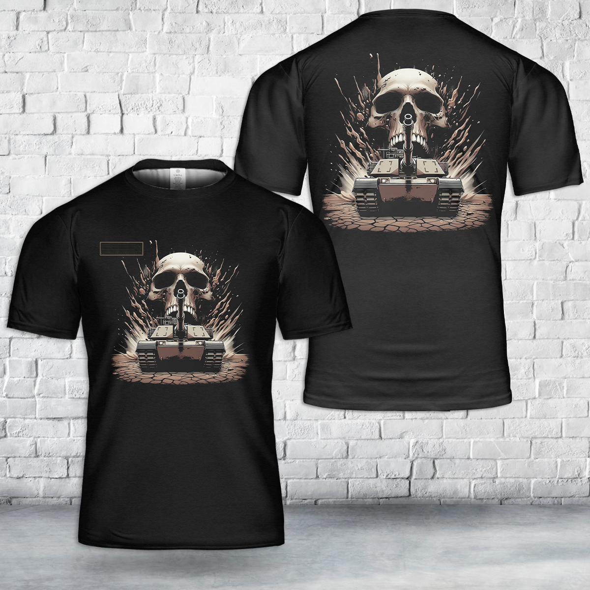 Custom Name US Army M1 Tank ARMOR & Skull ‘Death Dealer’ T-Shirt 3D
