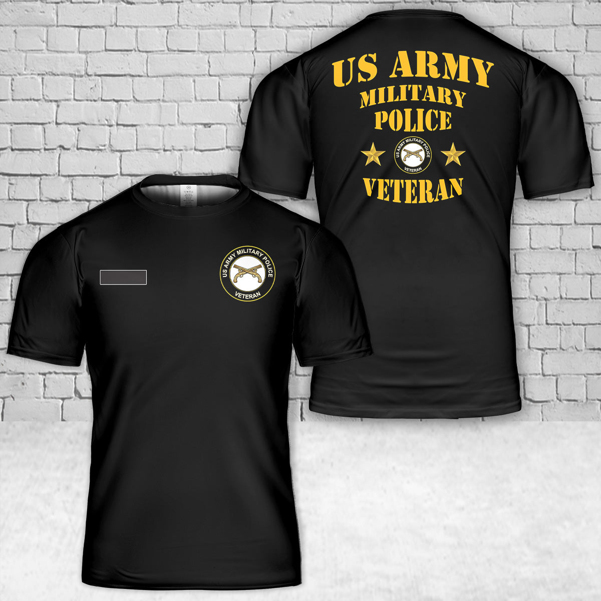 Custom Name US Army Military Police Veteran T-Shirt 3D