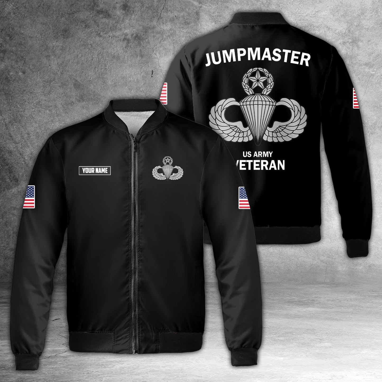 Custom Name US Army Paratrooper Veteran Jump Master Bomber Jacket