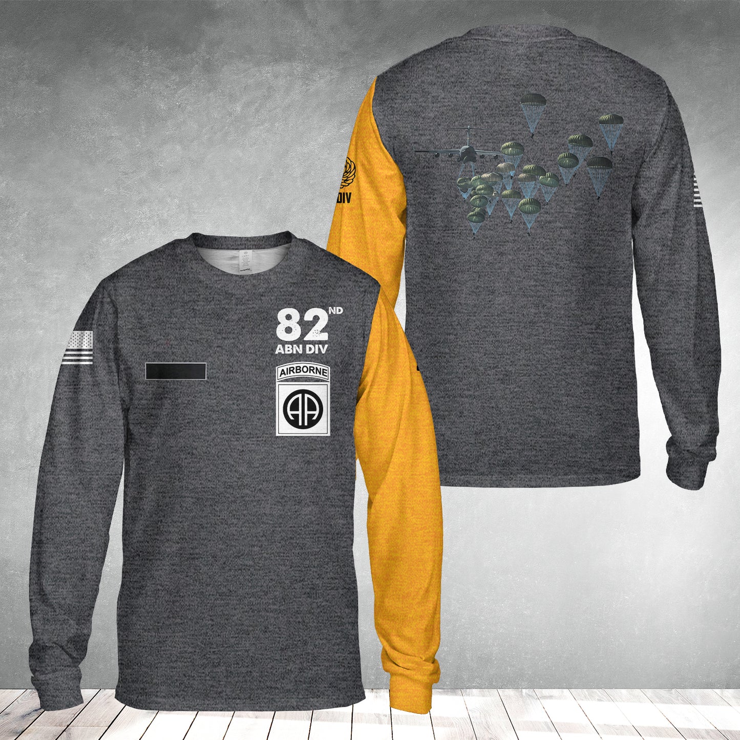 Custom Name US Army Paratroopers With The 82nd Airborne Division Parachute Long Sleeve Shirt