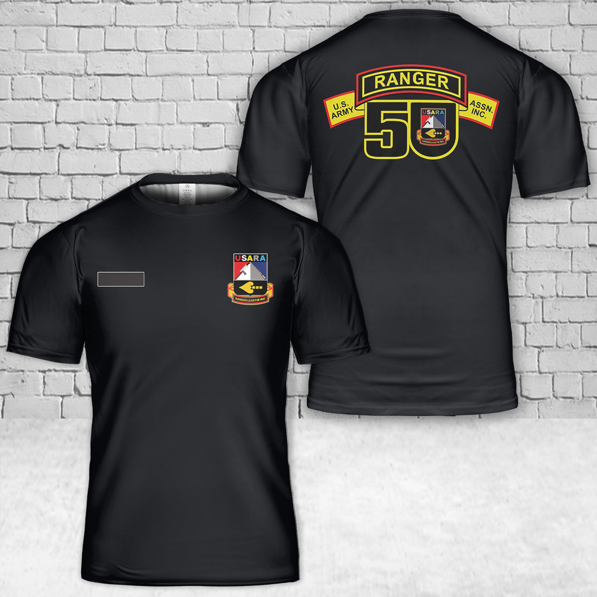 Custom Name US Army Ranger USARA 50th Anniversary T-Shirt 3D