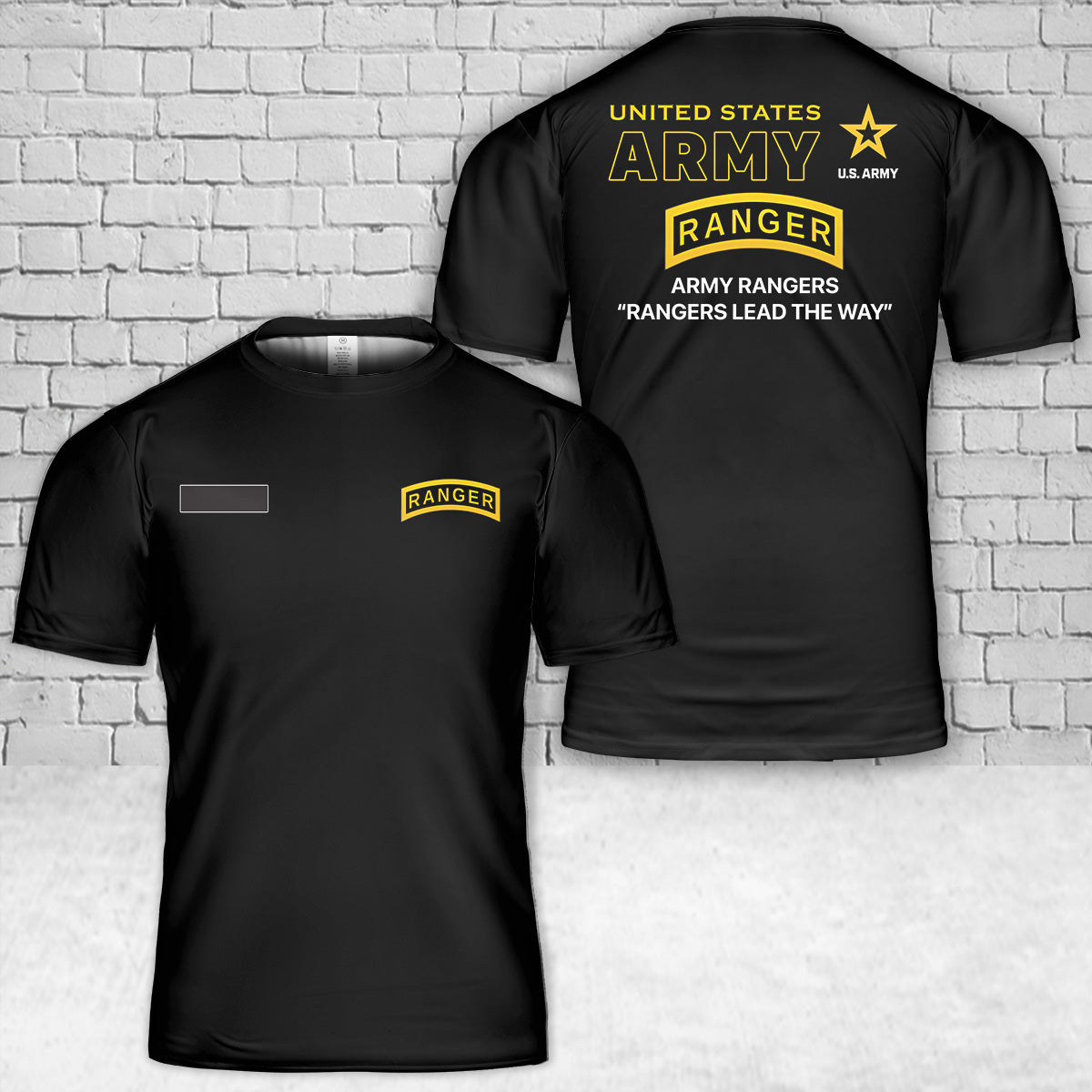 Custom Name US Army Rangers -Rangers Lead The Way T-Shirt 3D