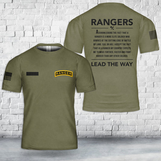 Custom Name US Army Rangers T-Shirt 3D