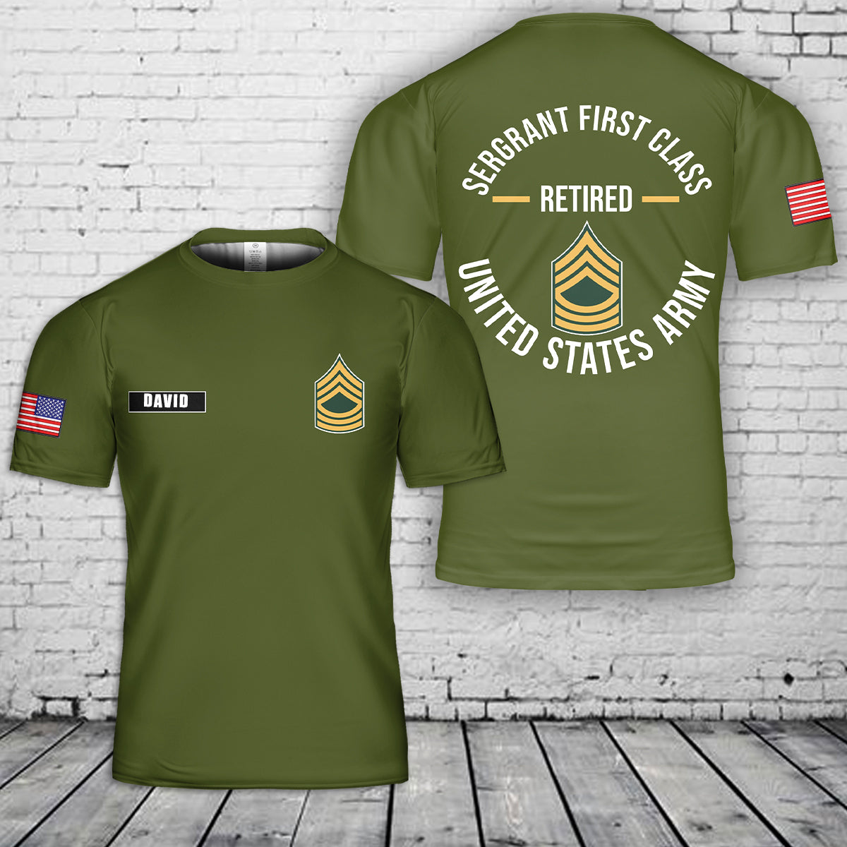Custom Name US Army Sergeant First Class SFC 3D T-Shirt