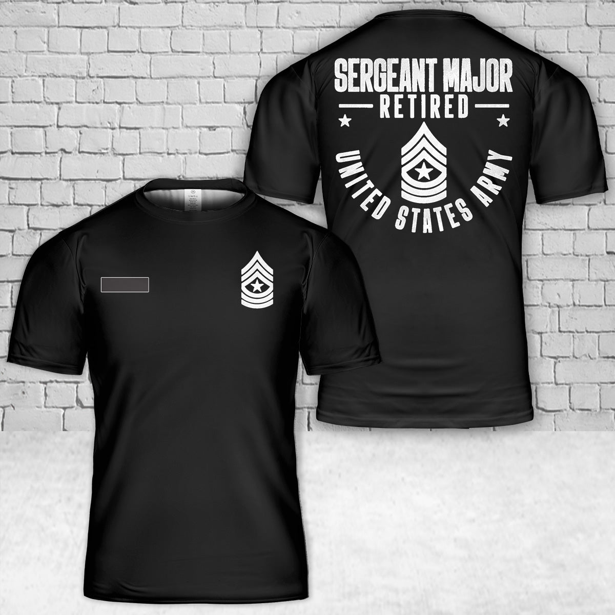 Custom Name US Army Sergeant Major Retired T-Shirt 3D