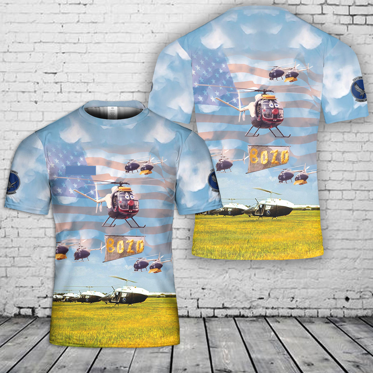 Custom Name US Army Silver Eagles helicopter display team T-Shirt 3D