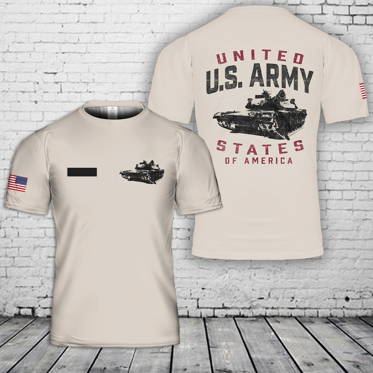 Custom Name US Army Tanker T-Shirt 3D